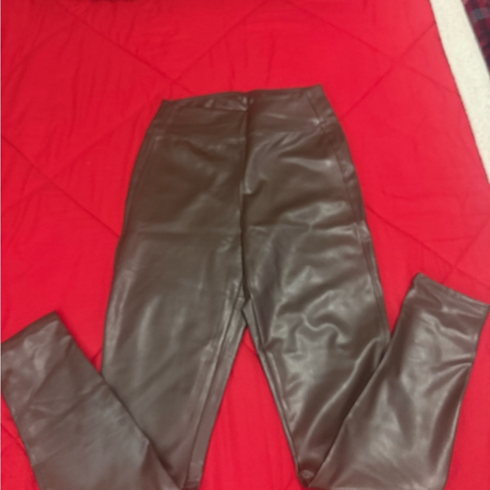 GAP Faux Leather Leggings - Dark Brown